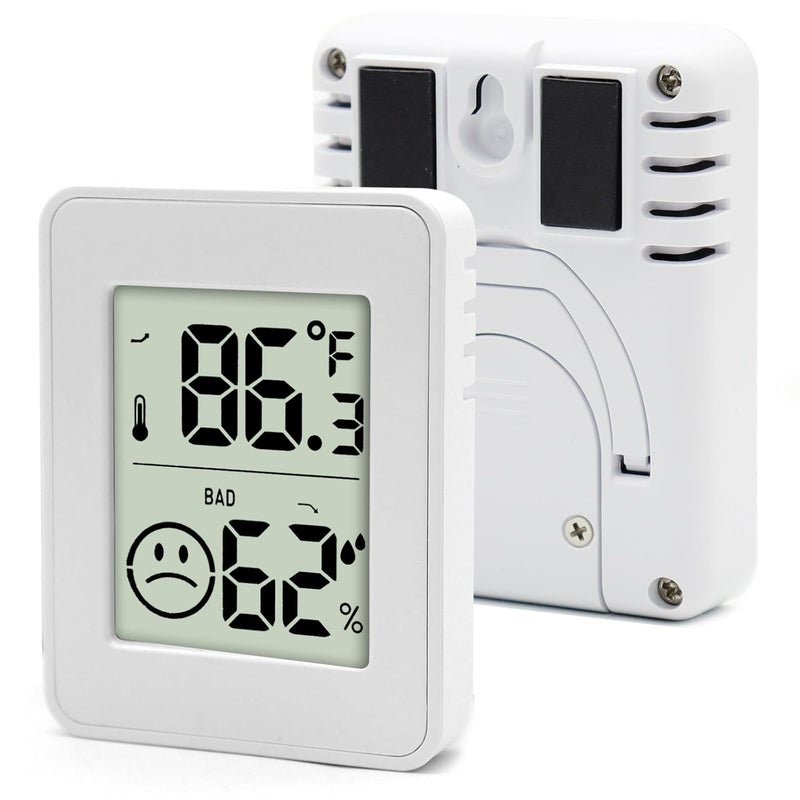 UPSIME 2 PCS Home Indoor Hygrometer, Mini Indoor Thermometer with Magnetic Back, Temperature and Humidity Monitor, Reptile Thermometer - Houses, Greenhouses,Baby Room,Office, Incubator - Image 1